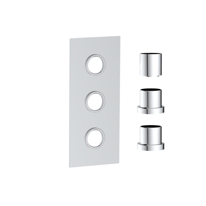 Scudo Chrome Triple Concealed Plate with Sleeves