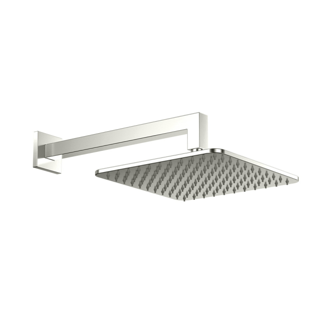 Scudo Square Brushed Nickel Shower Head and Arm