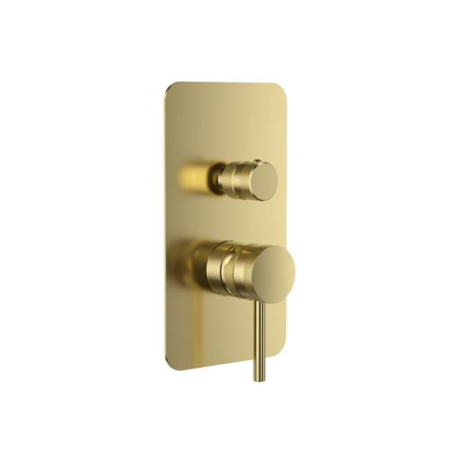 Scudo Core Brushed Brass Concealed Manual Dual Outlet