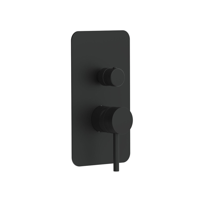 Scudo Core Matt Black Concealed Manual Dual Outlet