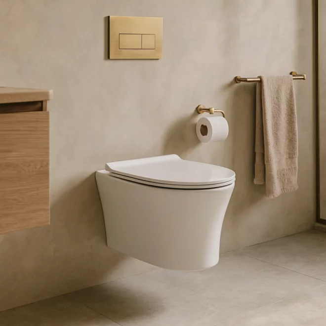 Scudo Deia Rimless Wall Hung Toilet and Soft Close Seat
