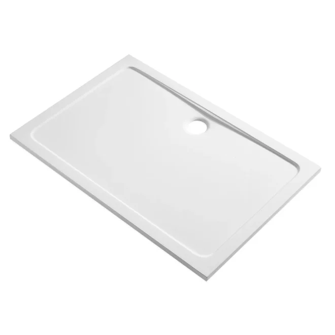 Lancia Eco Stone 1000x700mm White Rectangular Shower Tray