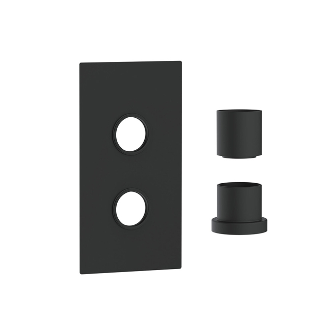 Scudo Matt Black Single Concealed Plate with Sleeves