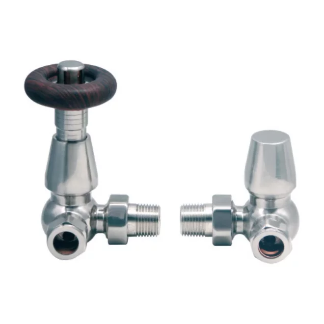 Scudo Traditional Angled Nickel Thermostatic Radiator Valves