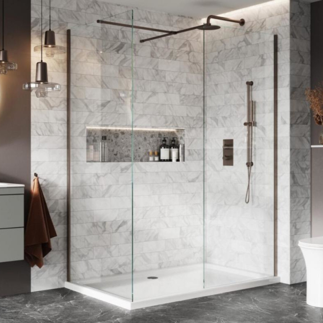 S8 Wetroom Shower Screen 800mm - Bronze