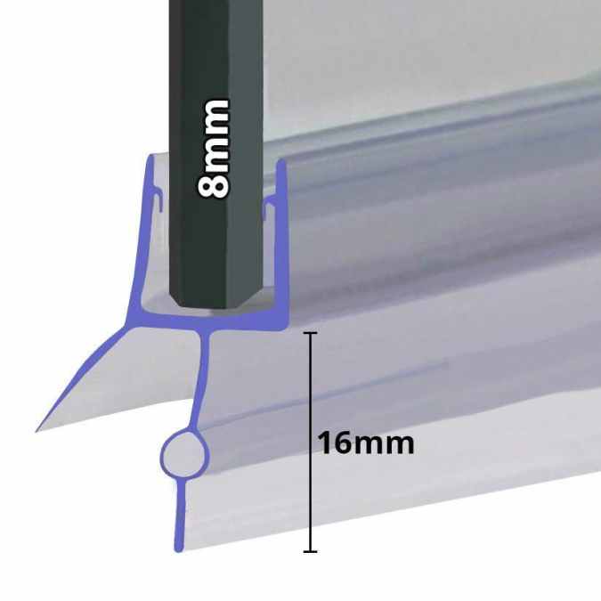 SEAL3 Replacement Shower Seal With Bubble - 8mm Glass Screen - Alliance