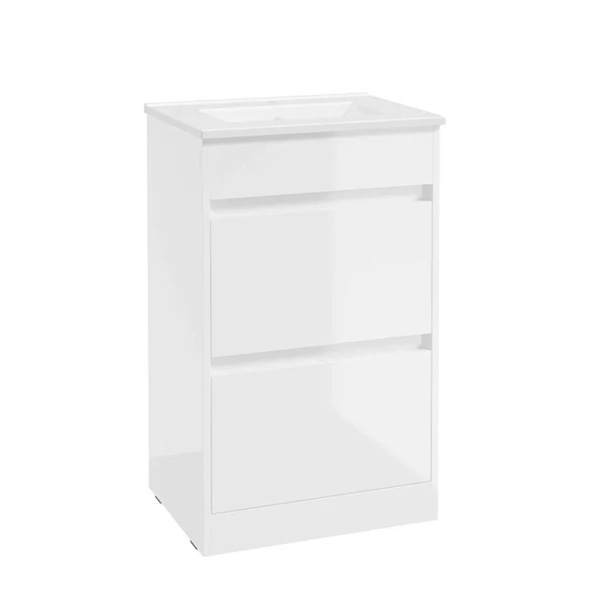 SELECT Source White 500mm Two Drawer Floor Standing Vanity Unit