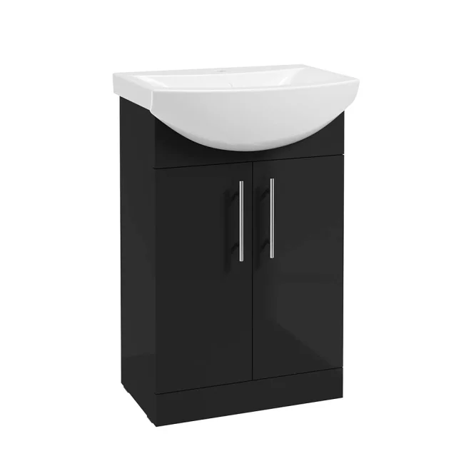 SELECT Strata Black 550mm Floor Standing Vanity Unit and Basin
