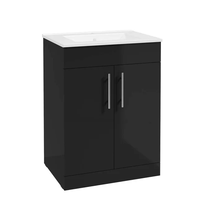 SELECT Strata Black 600mm Floor Standing Vanity Unit