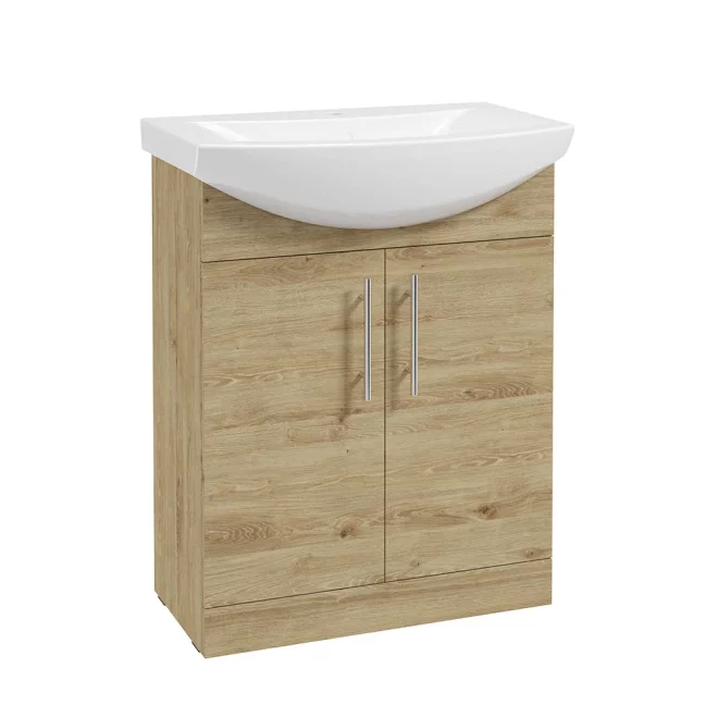 SELECT Strata Oak 650mm Floor Standing Vanity Unit and Basin
