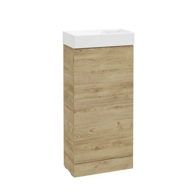 SELECT Strata Oak 860mm Cloakroom Basin Vanity Unit