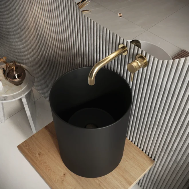 Lancia Shelph Matt Black Tall Basin