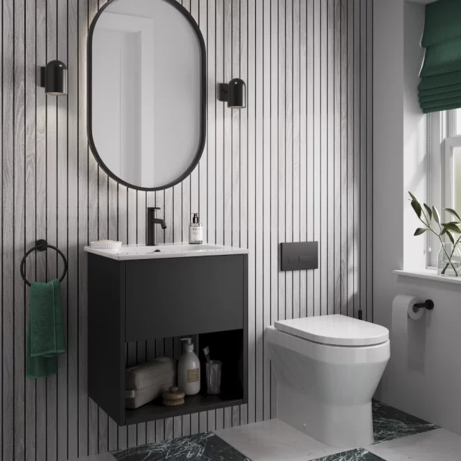 Showerwall Arcade Grey Oak Laminate Slat Wall Panels