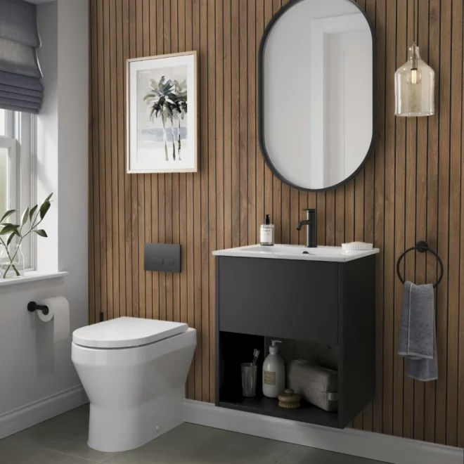 Showerwall Arcade Walnut Laminate Slat Wall Panels