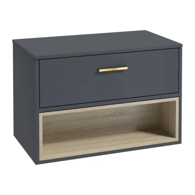 Sonas Malmo Wall Hung Sky Blue 800mm Single Drawer Vanity Unit