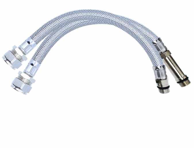 M10 x 15mm - 300mm - Braided Flexi Hose Tap Connector - Viva Sanitary