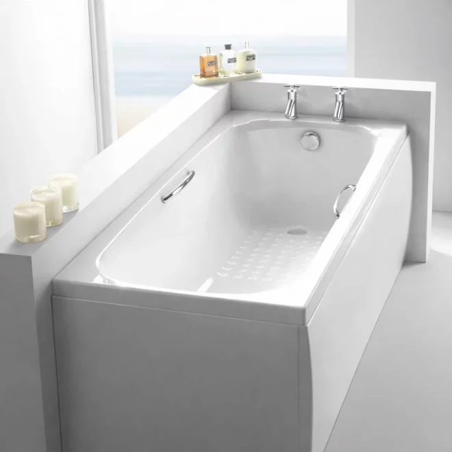 Carron Swallow 1700 x 700 Single Ended Bath with Grips - Carronite