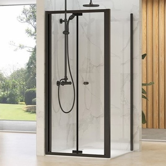 Vodas 6 Black 760mm Bi-Fold Shower Door - CLEARANCE