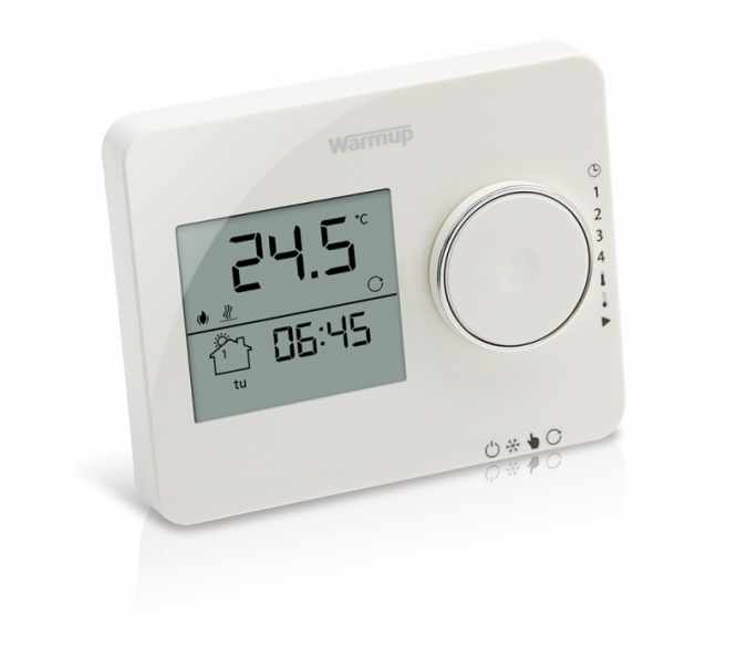 Warmup Tempo Digital Underfloor Heating Thermostat Porcelain White