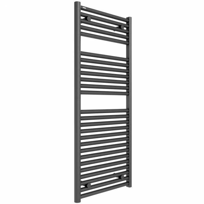 Hugo2 1212 x 500mm Electric Towel Radiator - Anthracite - High Heat Output - Tissino