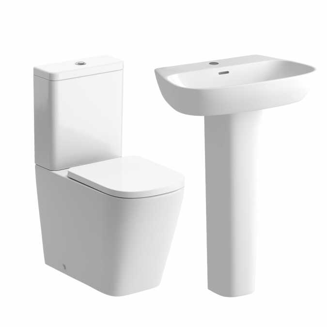 Ankam Rimless 4 Piece Toilet & Basin Set