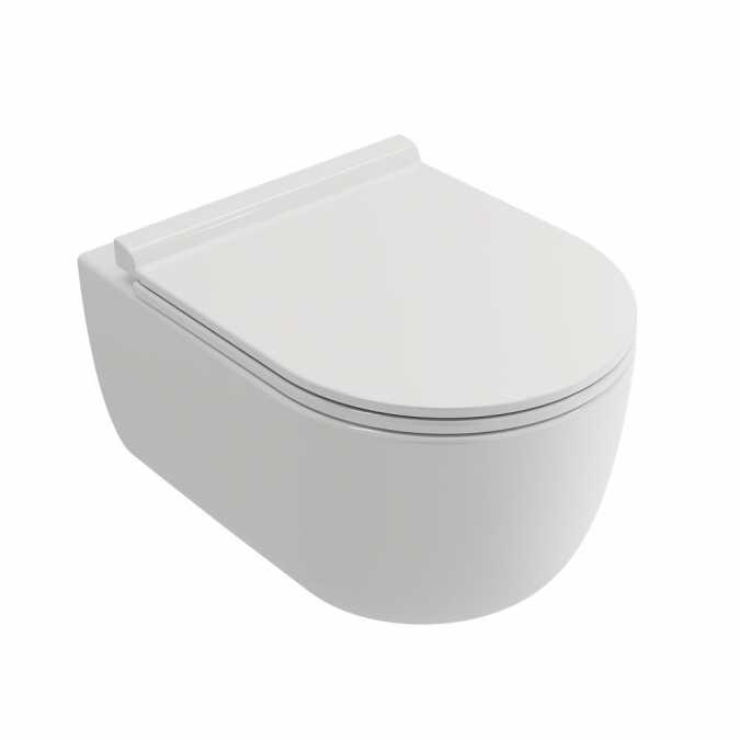 Velino Short Projection Rimless Wall Hung Pan including Soft Close Seat - Tissino