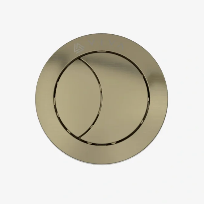 Viva Sanitary Universal Brushed Brass Toilet Flush Button