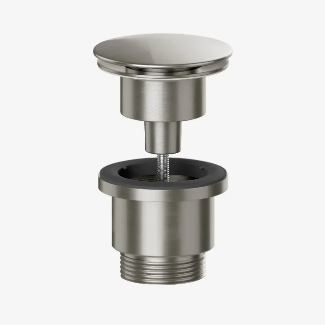 Viva Sanitary Brushed Nickel Universal Sprung Clicker Basin Waste