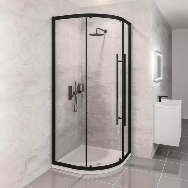 Vantage 2000 Matt Black 900 x 900mm Quadrant Shower Enclosure