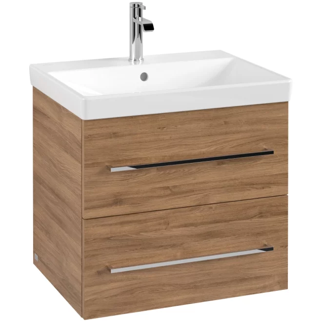 Villeroy & Boch Avento 580mm Oak Kansas Wall Hung Vanity Unit & Basin
