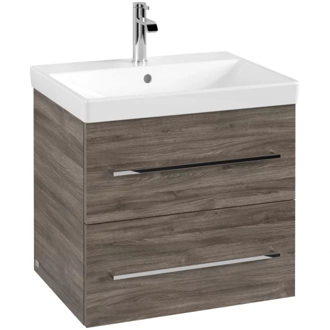 Villeroy & Boch Avento 580mm Stone Oak Wall Hung Vanity Unit Inc Basin