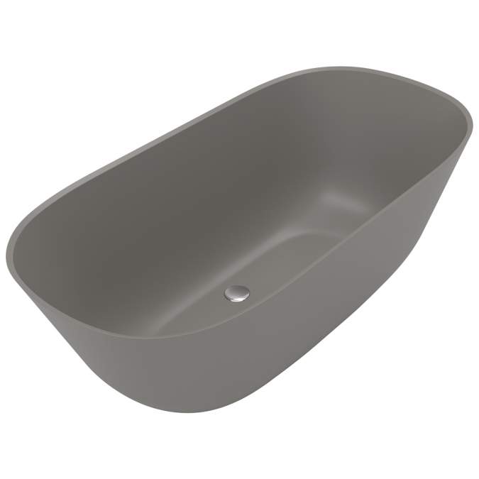 Villeroy & Boch Theano 1750 x 800mm Quaryl Freestanding Bath - Grey Matt