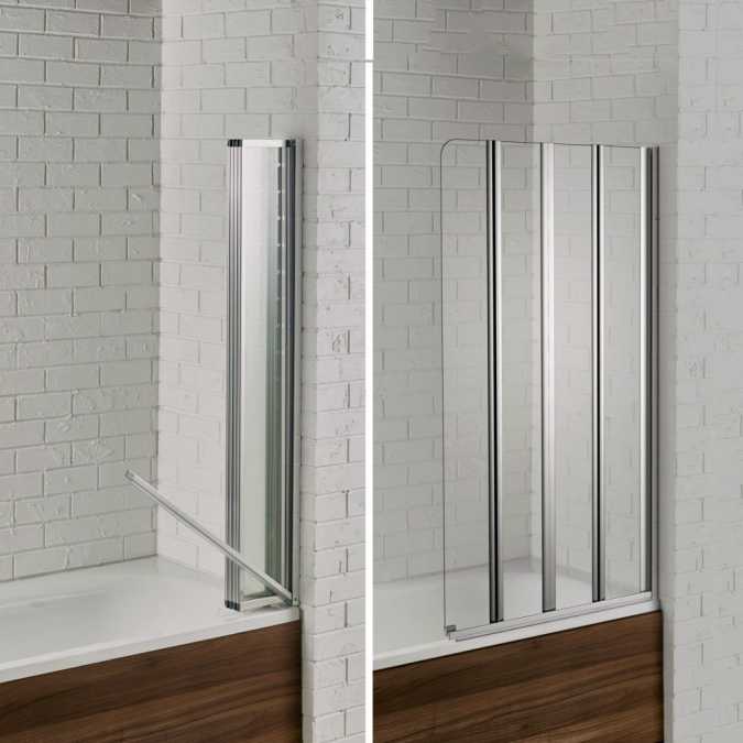 Aquadart Venturi 6 Four Fold Bath Shower Screen With Swiftseal - 1400 x 800mm - Right Hand