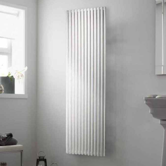 DQ Vulcano Single 1471 x 600 White Vertical Radiator