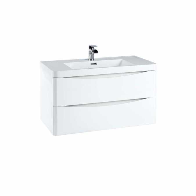 Scudo Bella 900 Gloss White Wall Hung Vanity