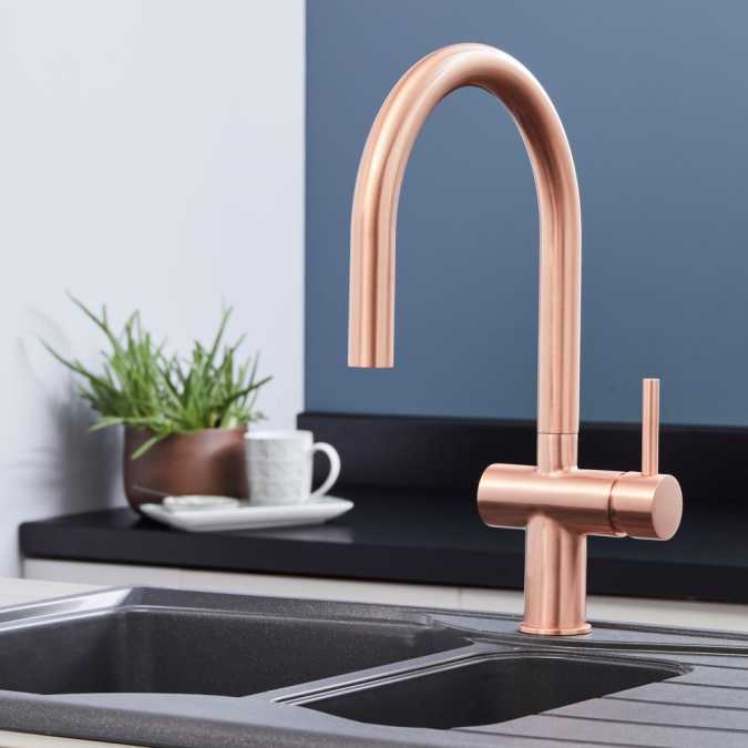 Rievaulx Pull Out Kitchen Tap Copper kitchen tap sale now on!