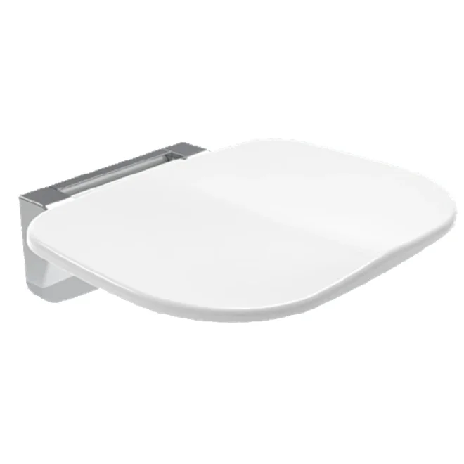 Wall Mounted White Fold Down Shower Seat - Euroshowers