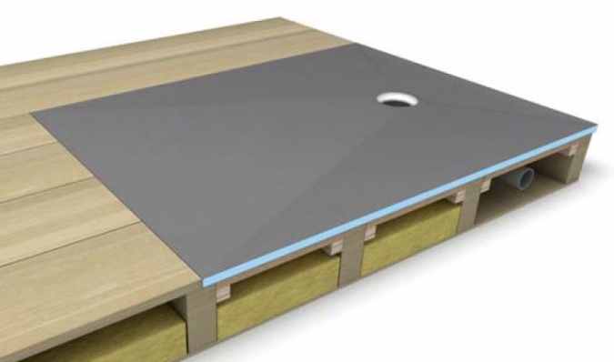wedi Fundo Ligno Floor Level Shower Tray- Offset (End) Drain - 1600 x 900mm