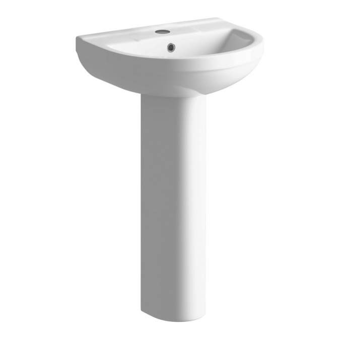 Whistle 500 x 390mm 1 Tap Hole Basin & Full Pedestal