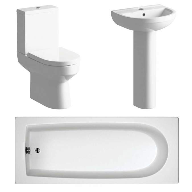 Whistle Bathroom Suite, 500mm Basin, WC & Bath 1700mm