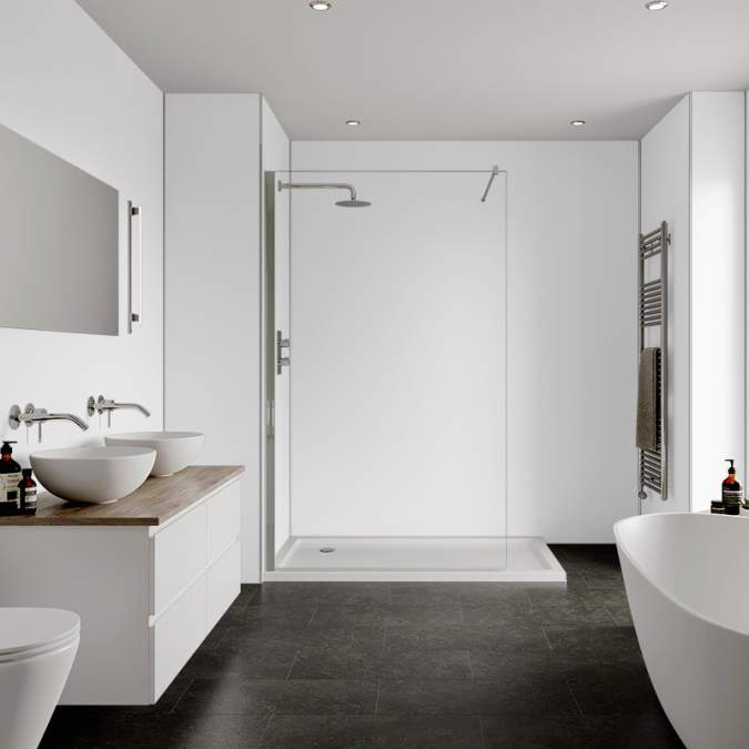 Multipanel Natural White Shower Panels