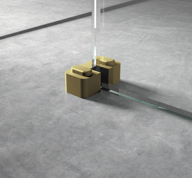 Nuie Brass Wetroom Screen Horseshoe Support