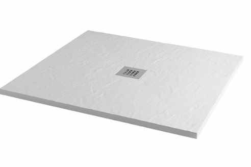 MX Minerals 1000 x 1000mm Ice White Slate Effect Square Shower Tray