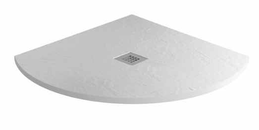 MX Minerals 900 x 900mm Ice White Slate Effect Quadrant Shower Tray