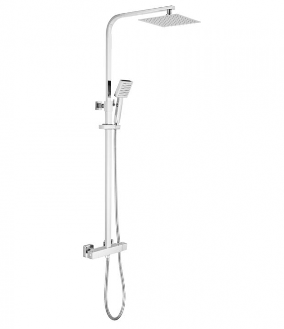 Space Chrome Square Dual Head Shower Set