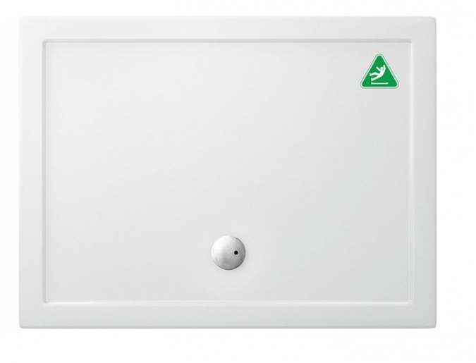 Zamori Anti-Slip Rectangular Shower Tray - 1200 x 900 - Central Waste - CLEARANCE