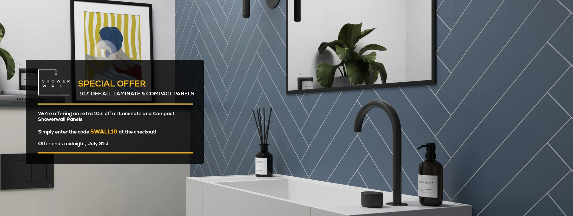 Extra 10% Off Showerwall Laminate and Compact Panels