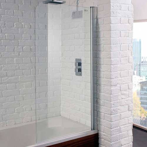 single panel bath shower screen