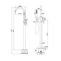 Abacus Plan Freestanding Bath Shower Mixer Tap - Chrome