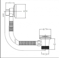 Clearwater Click Clack Bath Waste Including Overflow CW8